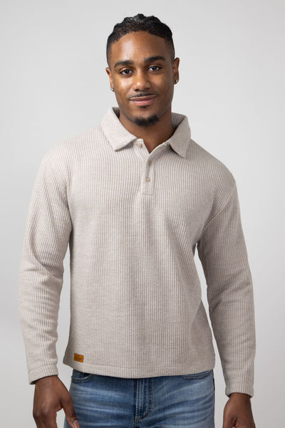 Simply Southern Knit Polo Shirt for Men in Toffee