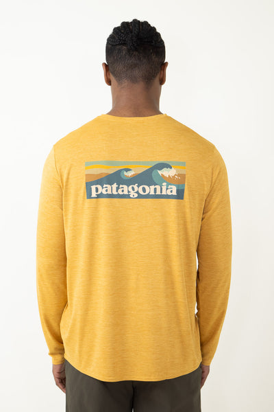 Patagonia Men’s Long-Sleeve Capilene Cool Daily Graphic T-Shirt in Yellow