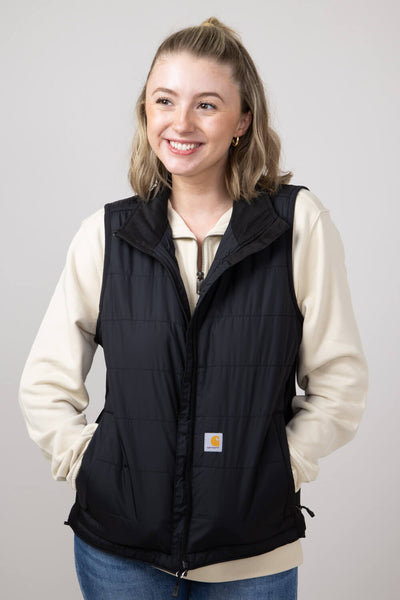 Carhartt Rain Defender Lightweight Insulated Vest for Women in Black Glik s