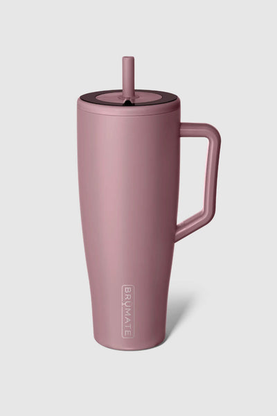 Owala 40 oz stainless steel tumbler with handle. Pink taupe.