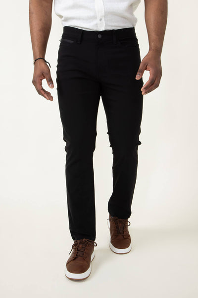 Copper & Oak Lewis Zip Pants for Men in Black | K2F901-004-BLK 