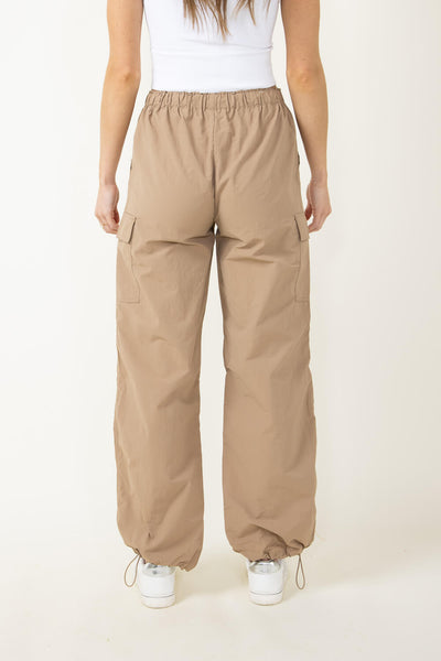 Caribbean Joe Beach Pants Womens 8 Khaki Tie Back Pockets 100% Cotton Y2K