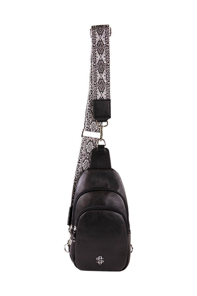 Simply Southern Leather Sling Bag for Women in Black 0223 LTHR