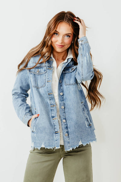 Thread Supply Villa Denim Jacket for Women in Medium Wash J1133CDT Glik s