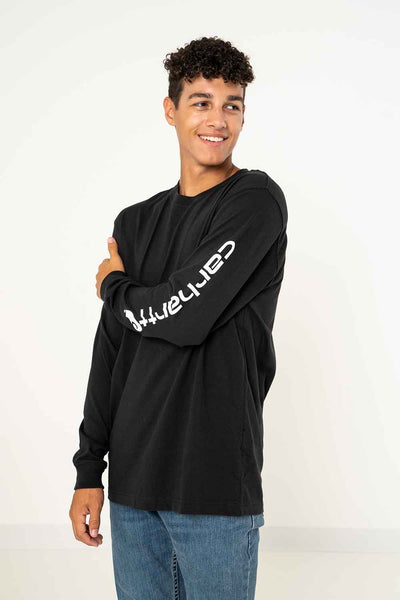 Carhartt Long Sleeve T-Shirt K2 in Glik\'s Graphic Sleeve – for Logo Men | Black