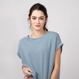 Urban Ribbed Knit Top for Women in Seafoam