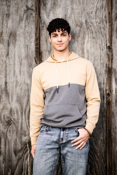 1897 Original Colorblock Hoodie for Men in Tan Charcoal