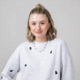 1897 Active Ghost Embroidery Sweatshirt for Women in Ice Grey