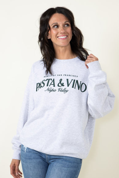 1897 Active Pasta & Vino Napa Valley Sweatshirt for Women in Grey