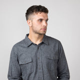 1897 Legends Herringbone Flannel Shirt for Men in Charcoal