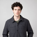 1897 Original Solid Wool Shirt Jacket for Men in Dark Grey