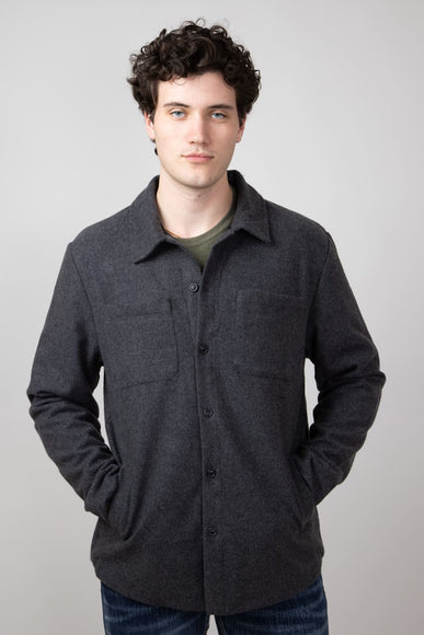 1897 Original Solid Wool Shirt Jacket for Men in Dark Grey