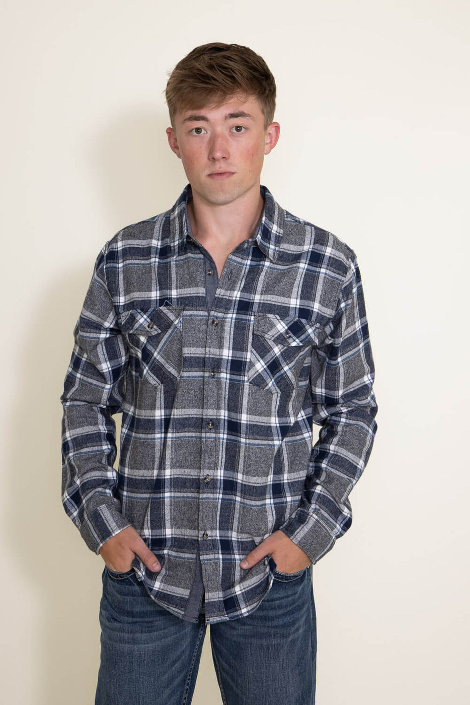 Flag & Anthem Belhaven Double Layer Plaid Shirt for Men in Red