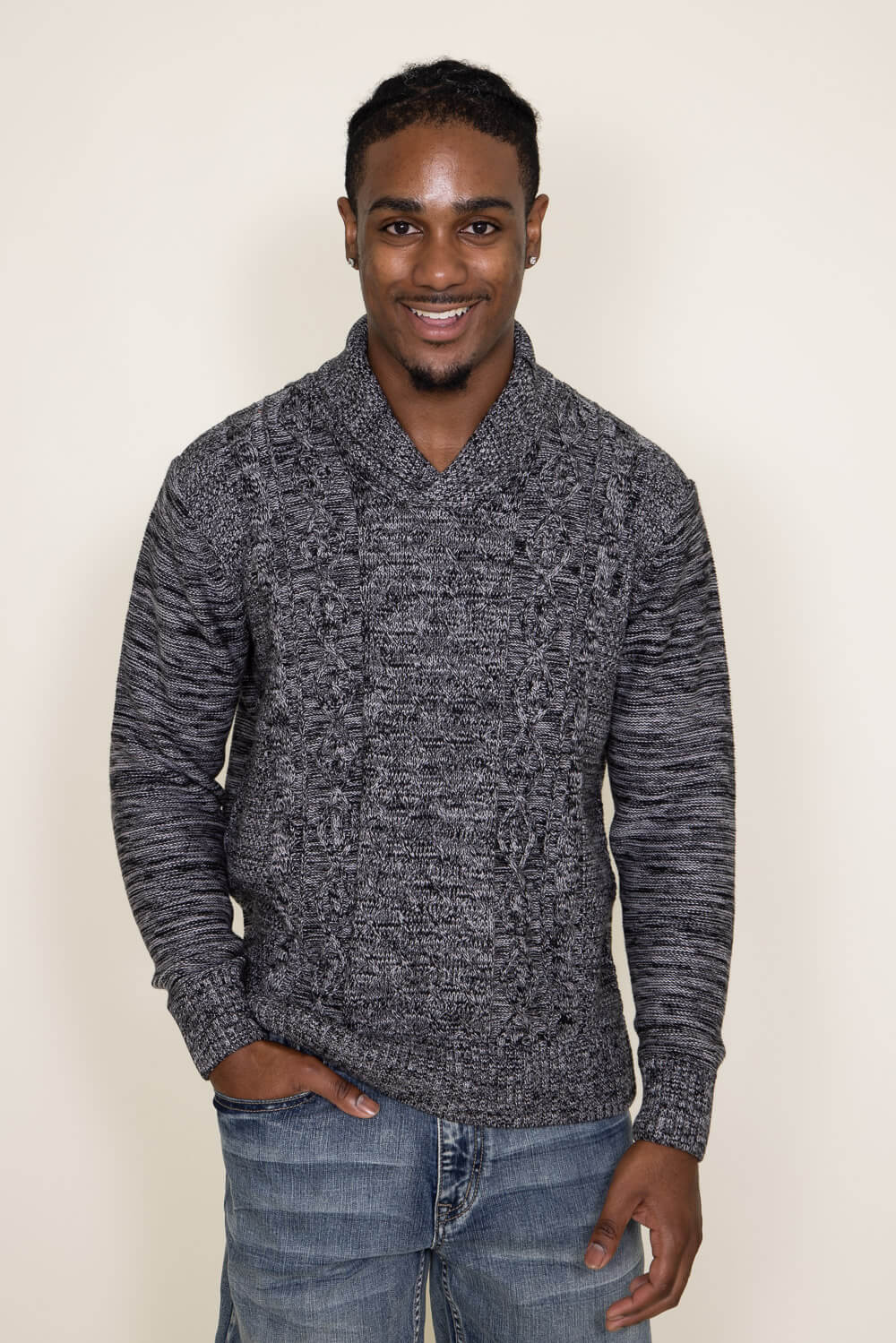 Mens cowl neck hot sale cardigan sweaters