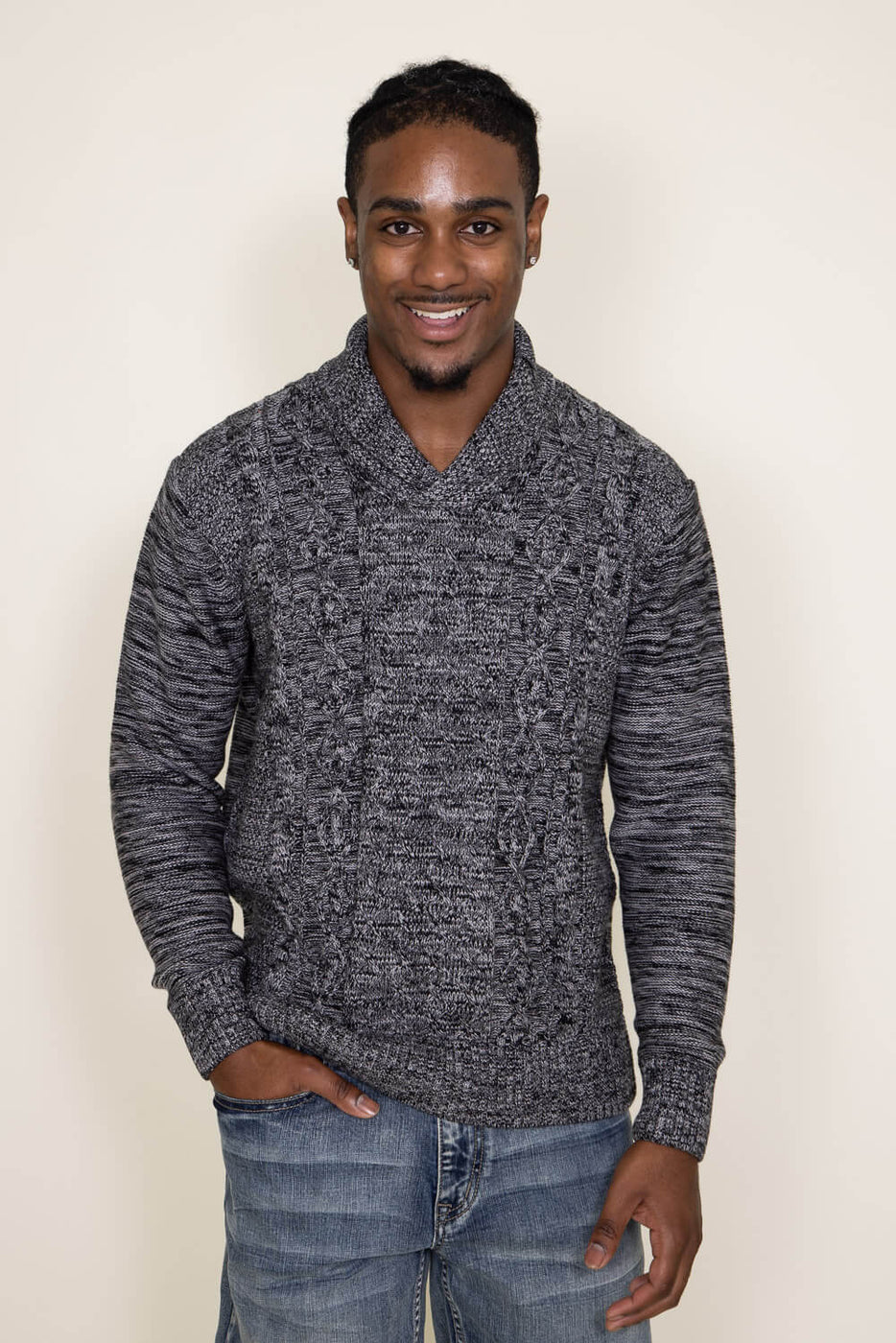 Mens shawl collar store sweater