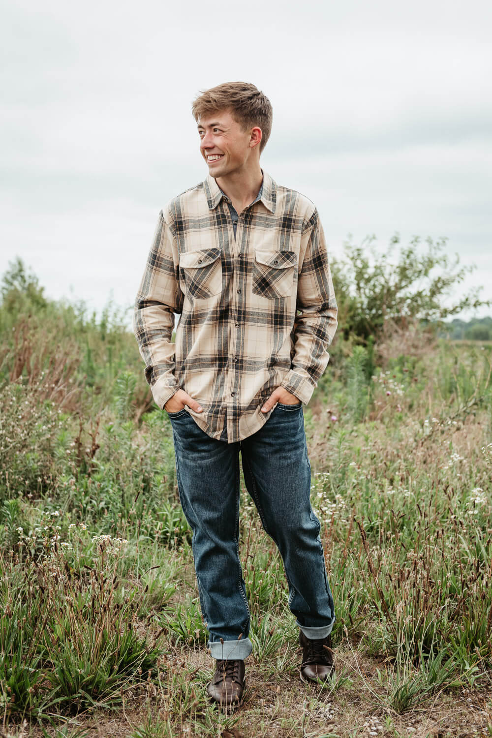 Flag & Anthem Belhaven Double Layer Plaid Shirt for Men in Red