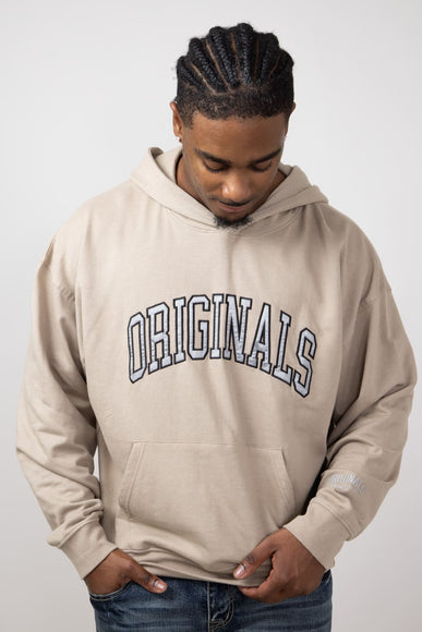 Originals Satin Graphic Fleece Hoodie for Men in Pumice