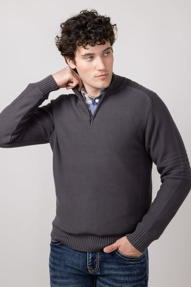 1897 Original 1/4 Zip Mock Neck Sweater for Men in Dark Shadow