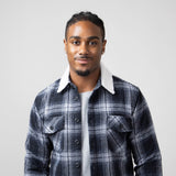 1897 Plaid Sherpa Lined Shacket for Men in Dark Blue/Black