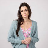 Shaker Stitch Cardigan for Women in Sea Green