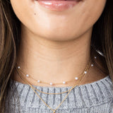 Triple Pearl Necklace in Gold