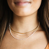 Triple Pearl Necklace in Gold