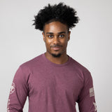 Ariat Elevated V2 Long Sleeve T-Shirt for Men in Burgundy Heather