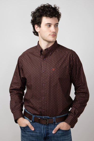 Ariat Seabrook Long Sleeve Shirt for Men in Brown