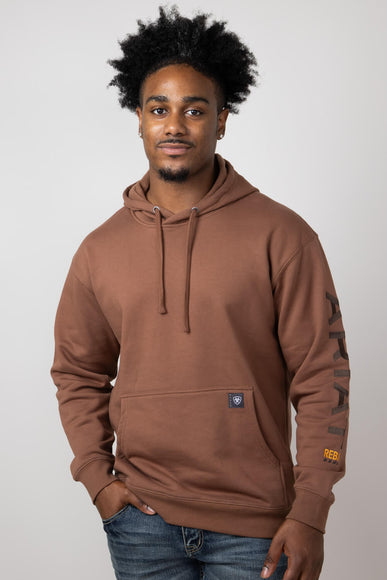 Ariat Rebar Graphic Hoodie for Men in Aztec Brown