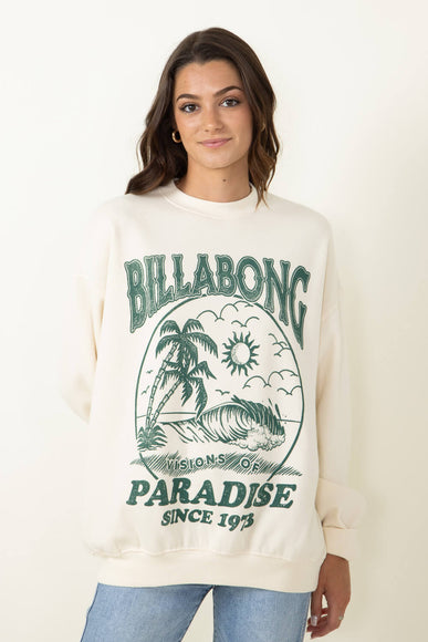 Billabong Ride In Sweatshirt for Women in White Cap