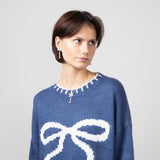 Bailey Rose Bow Sweater for Women in Midnight