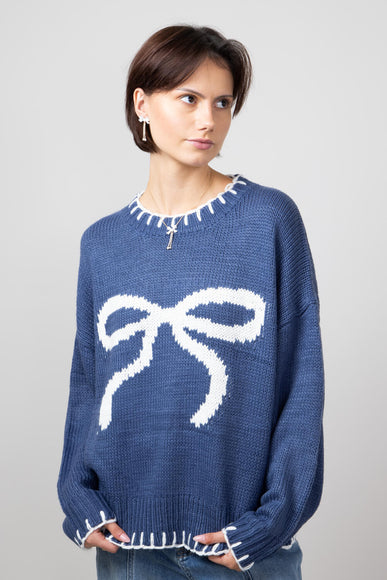 Bailey Rose Bow Sweater for Women in Midnight