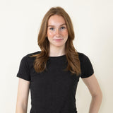 Basic Crewneck T-Shirt for Women in Black Heather