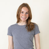 Basic Crewneck T-Shirt for Women in Heather Grey