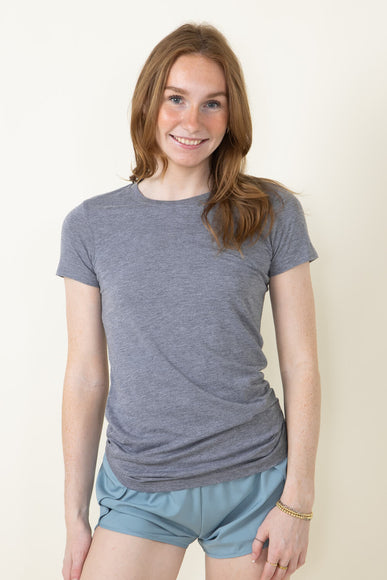 Basic Crewneck T-Shirt for Women in Heather Grey