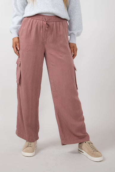 Cargo Drawstring Pants for Women in Marsala