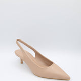 Berness Shoes Dana Slingback Kitten Heels for Women in Beige