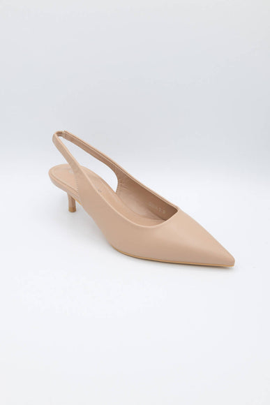 Berness Shoes Dana Slingback Kitten Heels for Women in Beige