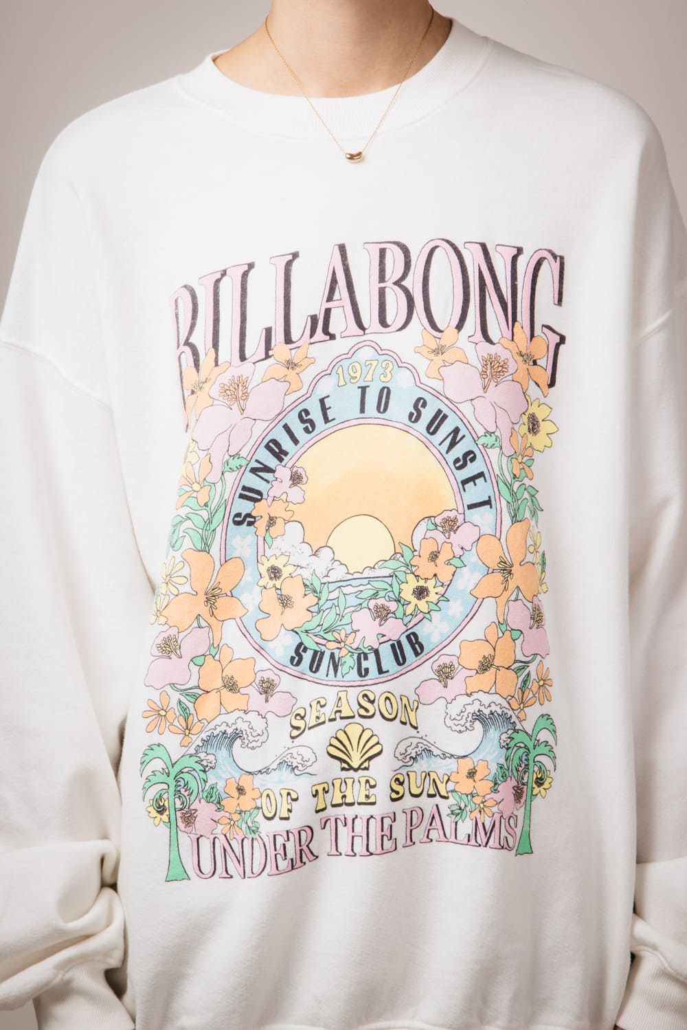 Billabong Ride in Oversized Sweatshirt for Women in White ABJFT00281 Glik s