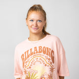 Billabong Peace and Love Oversized Graphic T-Shirt for Women in Peachy