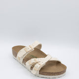 Birkenstock Franca Vegan Canvas Sandals for Women in Eggshell 