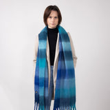 Blanket Scarf for Women in Blue