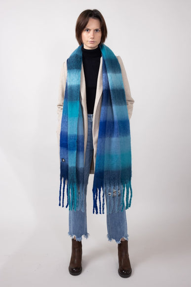 Blanket Scarf for Women in Blue