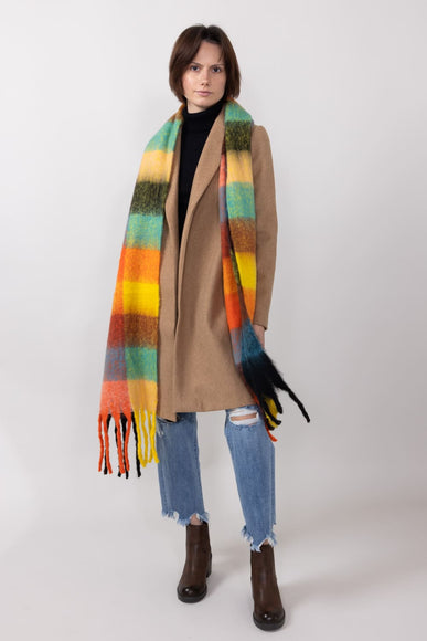 Blanket Scarf for Women in Orange