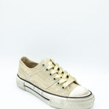 Blowfish Malibu Kenzie Sneakers for Women in Tan Destroyed Denim