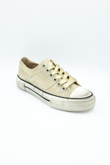 Blowfish Malibu Kenzie Sneakers for Women in Tan Destroyed Denim