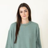  Blu Pepper Crewneck Ribbed Knit Shirt for Women in Green Bay 