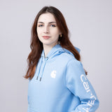 Carhartt Logo Sleeve Midweight Hoodie for Women in Sky Blue