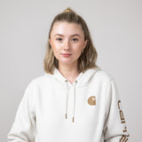 Carhartt Logo Sleeve Midweight Hoodie for Women in White