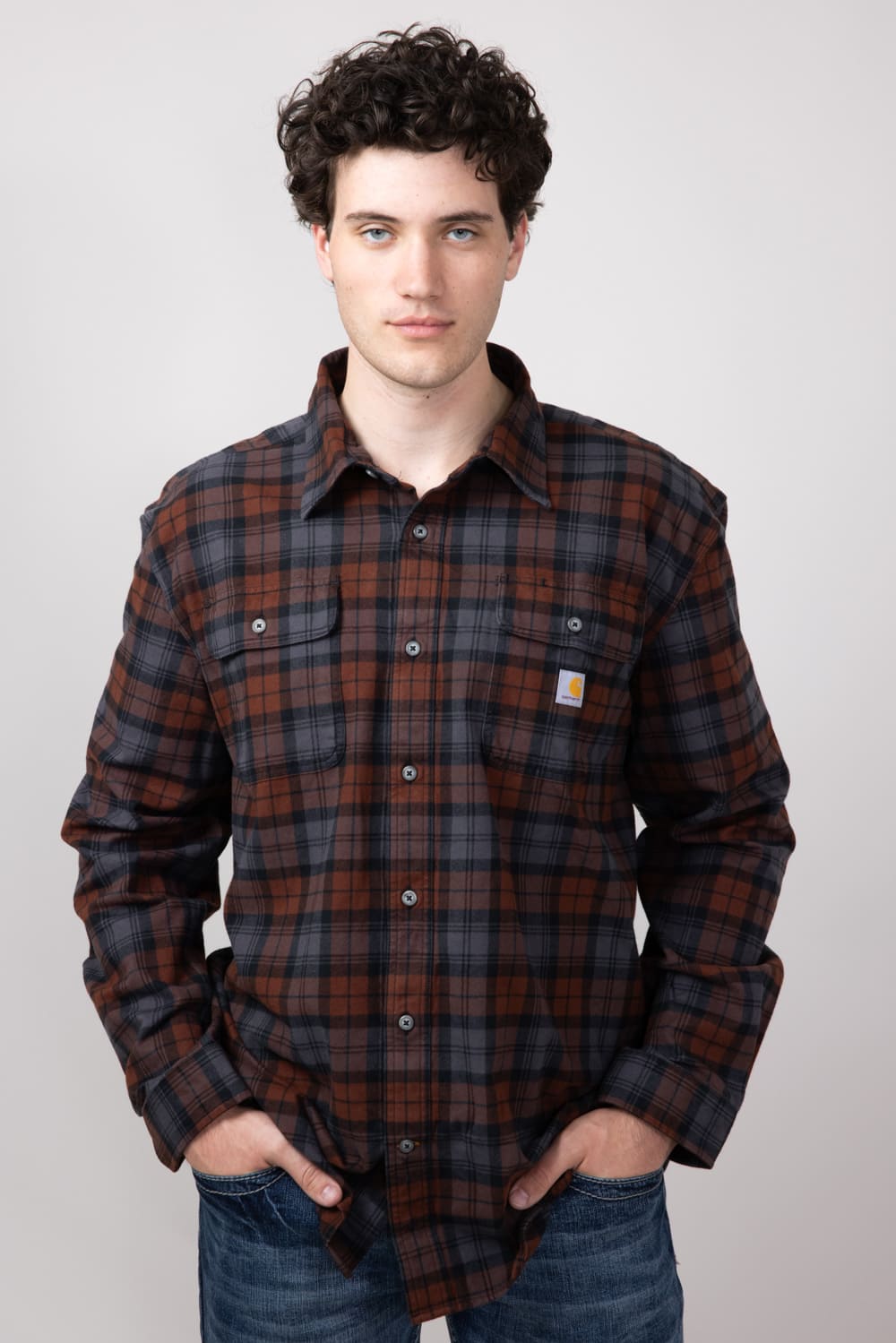 Good Carhartt MEN'S HEAVYWEIGHT FLANNEL SHIRT Plaid Original Fit - Size S